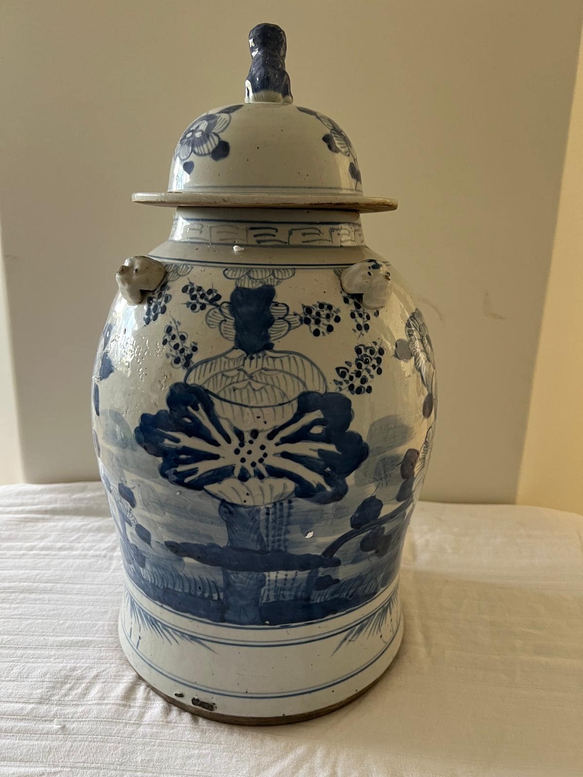 Vintage Style Blue & White Chinese Ginger Jar – Bird Landscape Porcelain