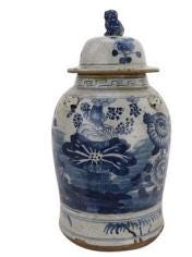 Vintage Style Blue & White Chinese Ginger Jar – Bird Landscape Porcelain