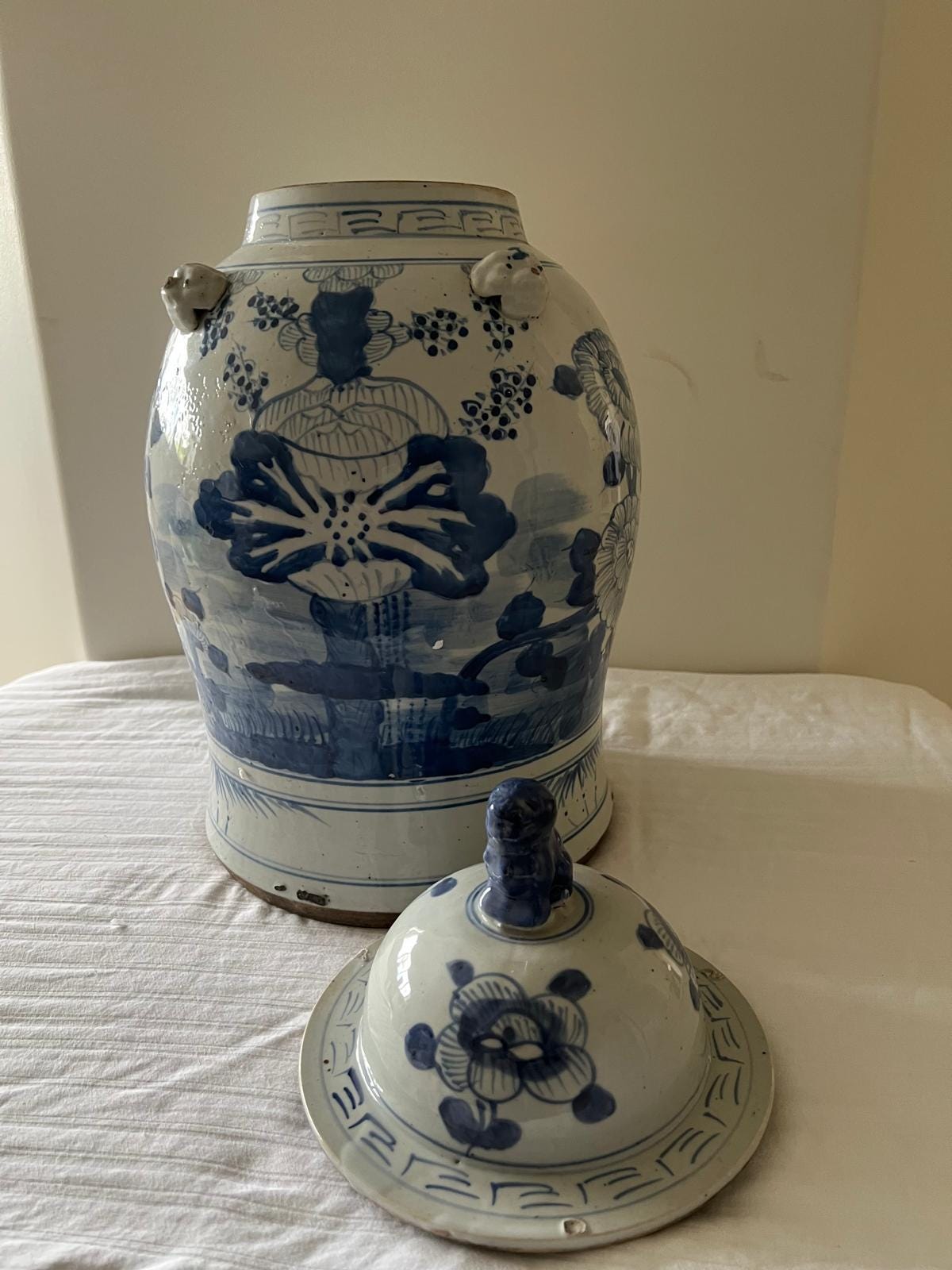 Vintage Style Blue & White Chinese Ginger Jar – Bird Landscape Porcelain