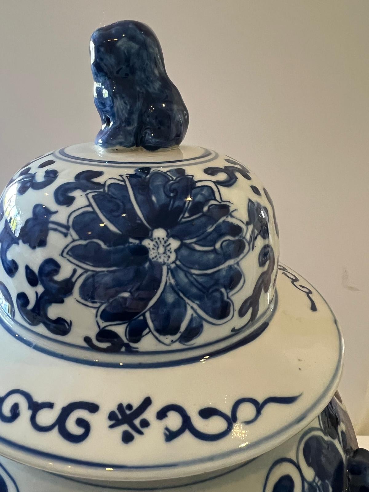 Blue and White Chinese Ginger Jar – Dragon & Phoenix Porcelain Vase