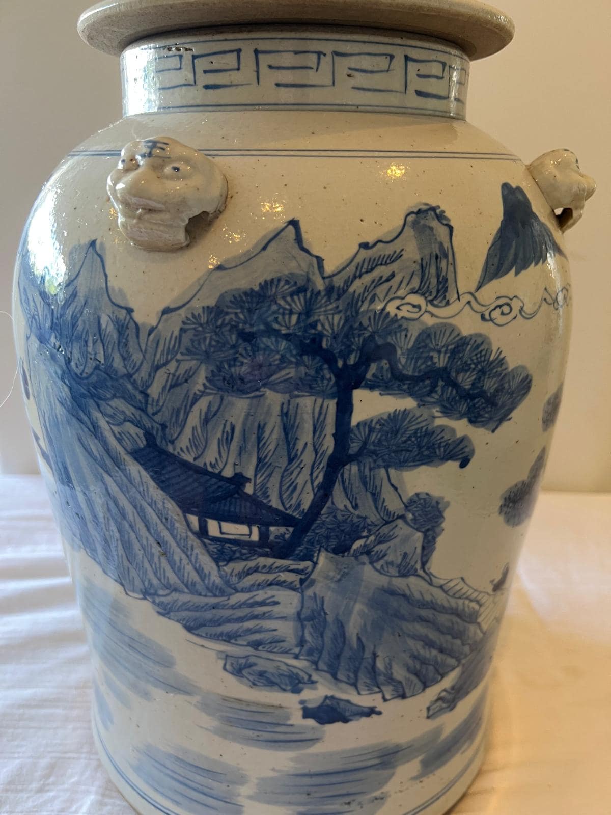 Traditional Porcelain Ginger Jar – Scenic Mountain & River Design