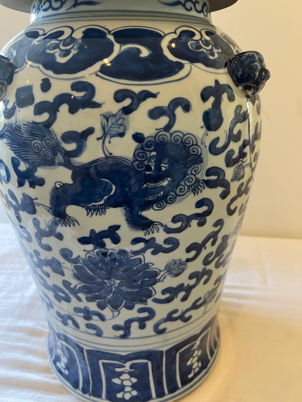 Blue and White Chinese Ginger Jar – Dragon & Phoenix Porcelain Vase