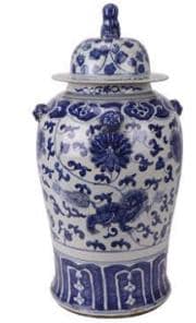 Blue and White Chinese Ginger Jar – Dragon & Phoenix Porcelain Vase