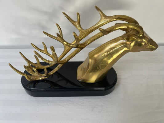 Stag Wine Bottle Holder – Gold Deer Antler Wine Stand Decor