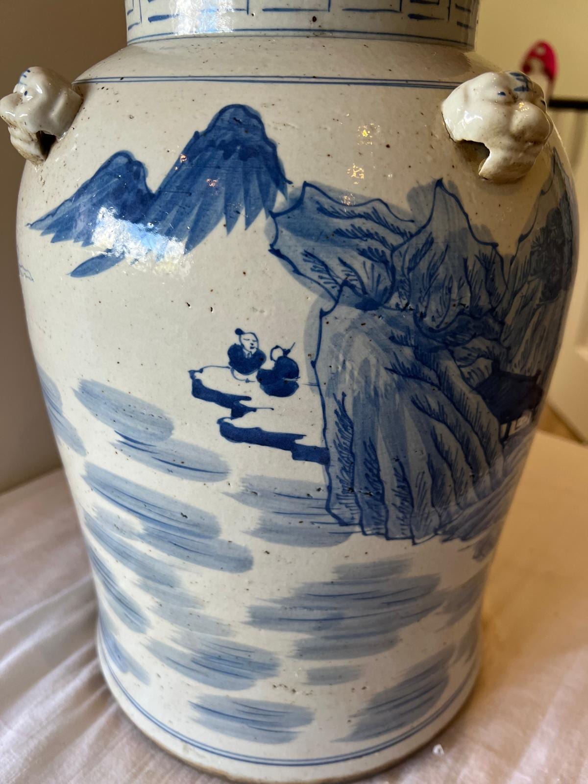 Traditional Porcelain Ginger Jar – Scenic Mountain & River Design