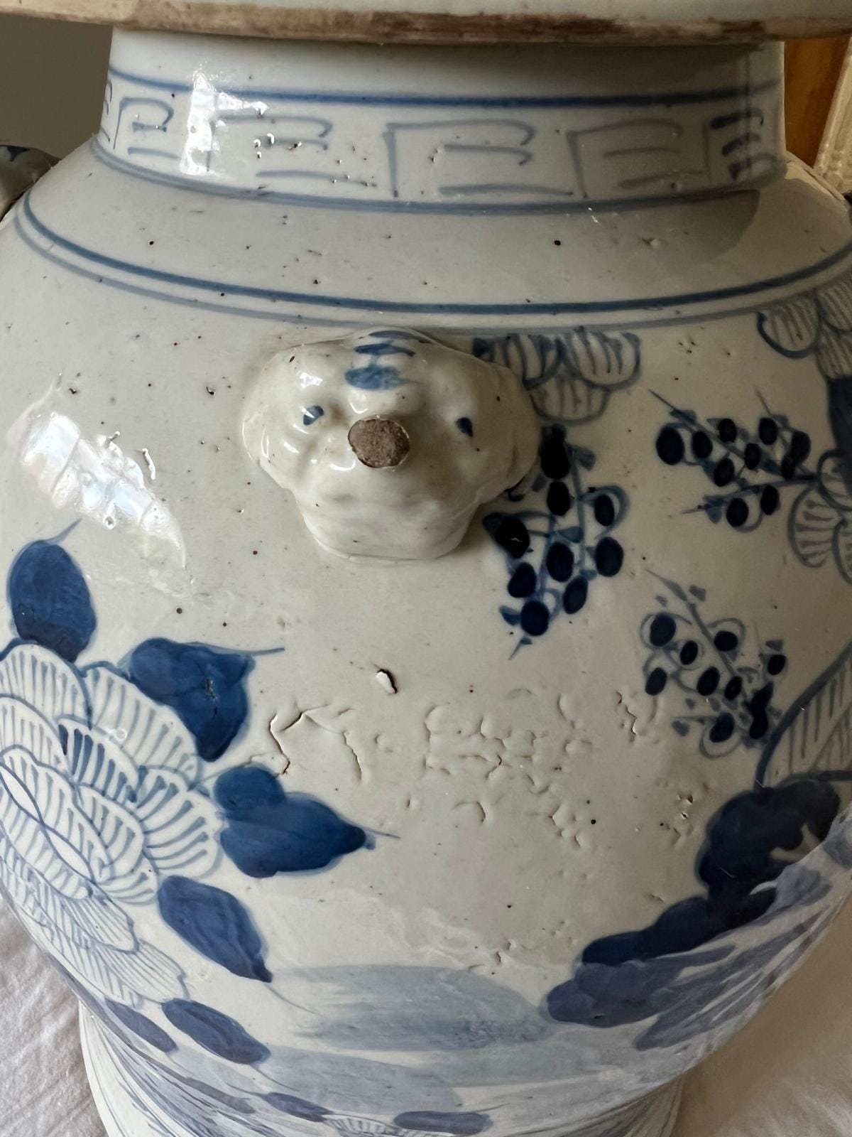 Vintage Style Blue & White Chinese Ginger Jar – Bird Landscape Porcelain
