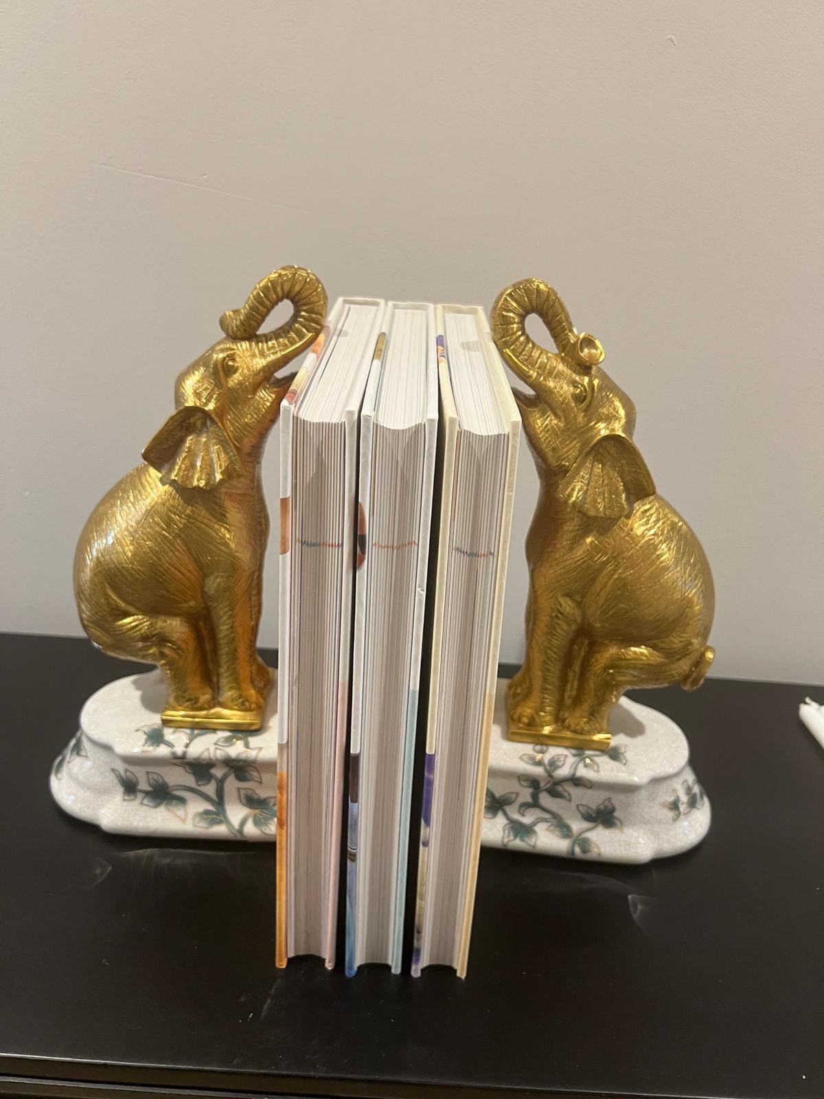 Gold Elephant Figurine Pair – Lucky Elephant Decorative Ornaments