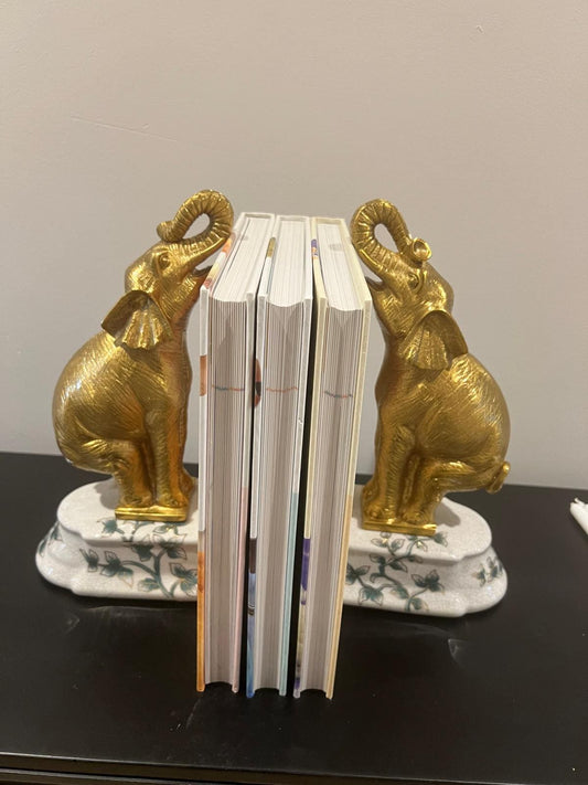 Gold Elephant Figurine Pair – Lucky Elephant Decorative Ornaments