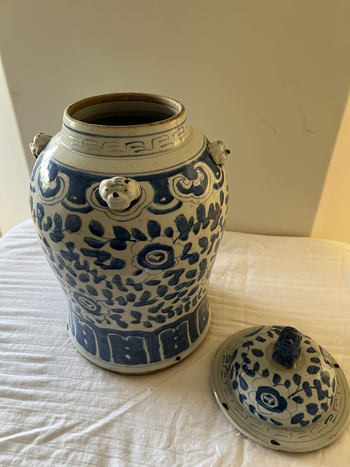 Vintage Style Blue & White Chinese Ginger Jar – Bird Landscape Porcelain
