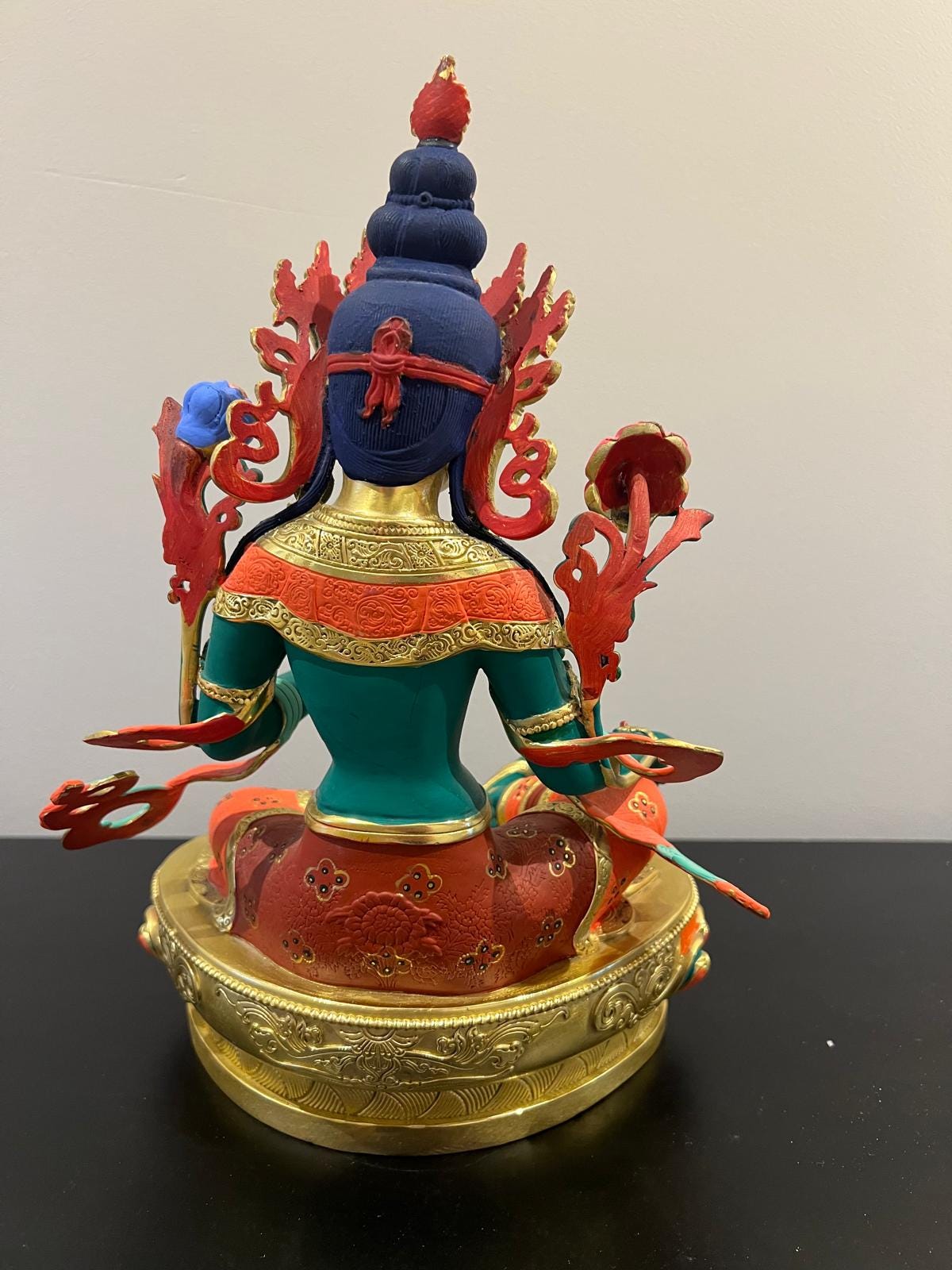Green Tara Buddhist Deity Statue – Hand‑Painted Resin Meditation Figure
