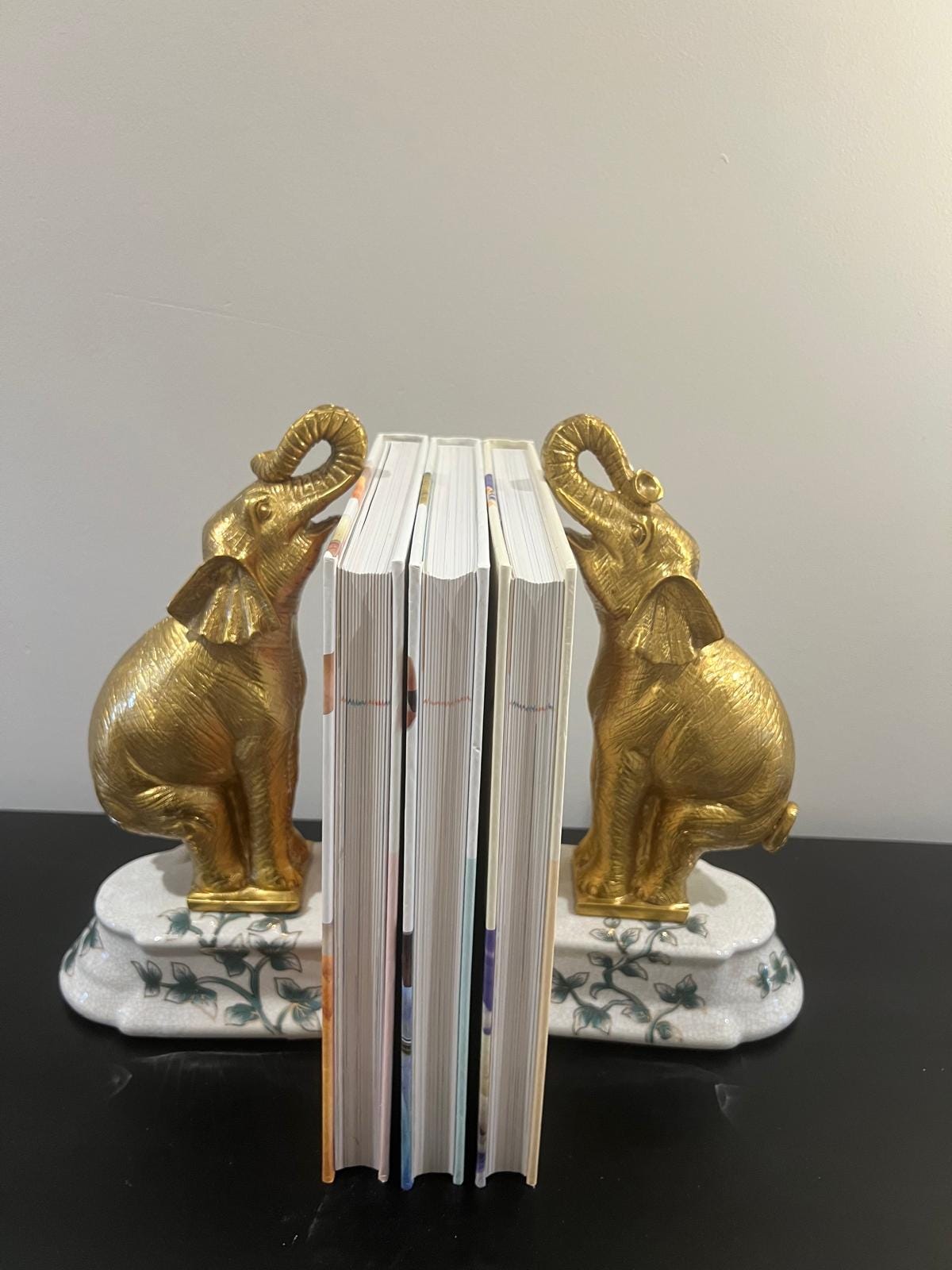 Gold Elephant Figurine Pair – Lucky Elephant Decorative Ornaments