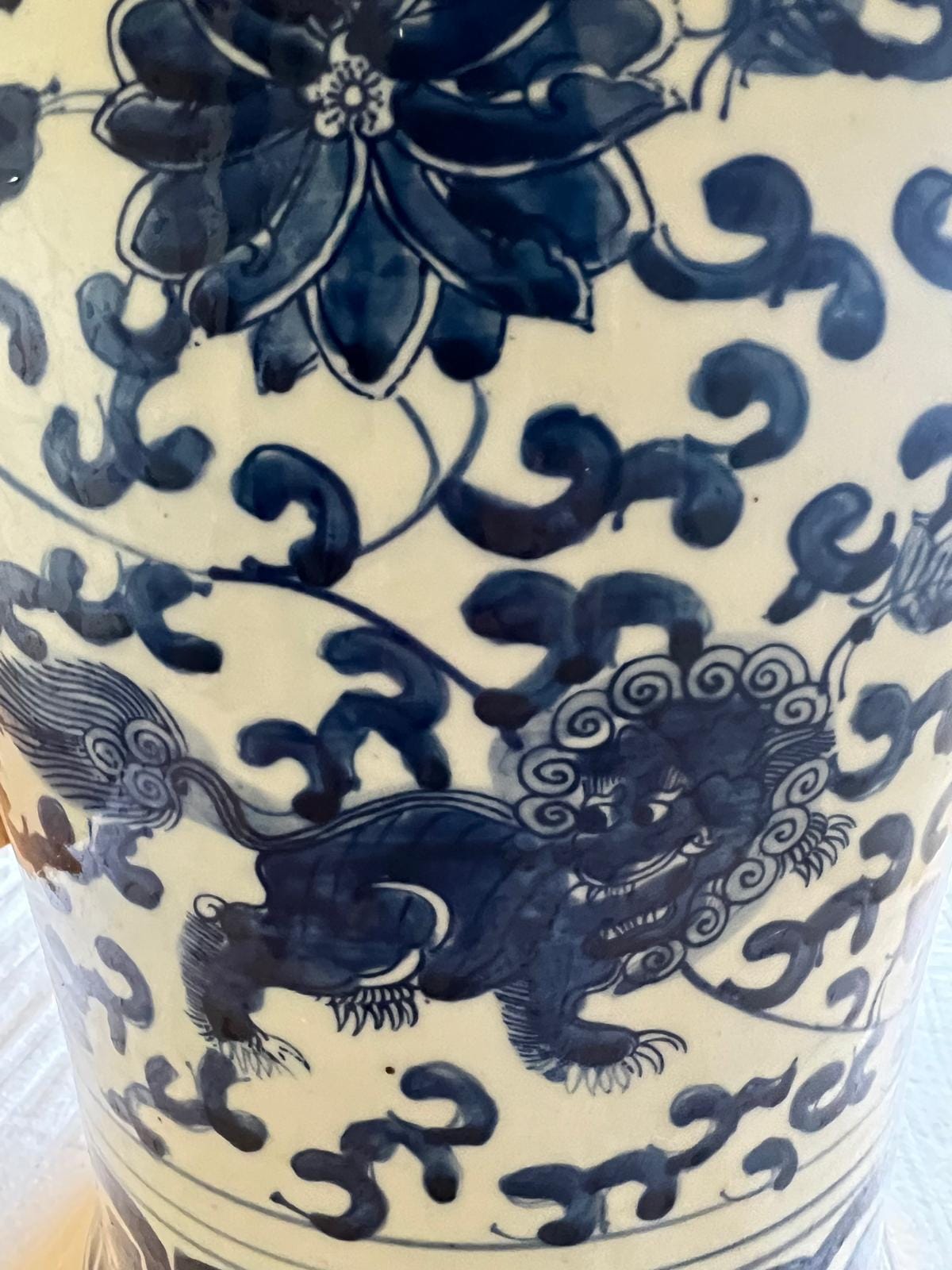Blue and White Chinese Ginger Jar – Dragon & Phoenix Porcelain Vase