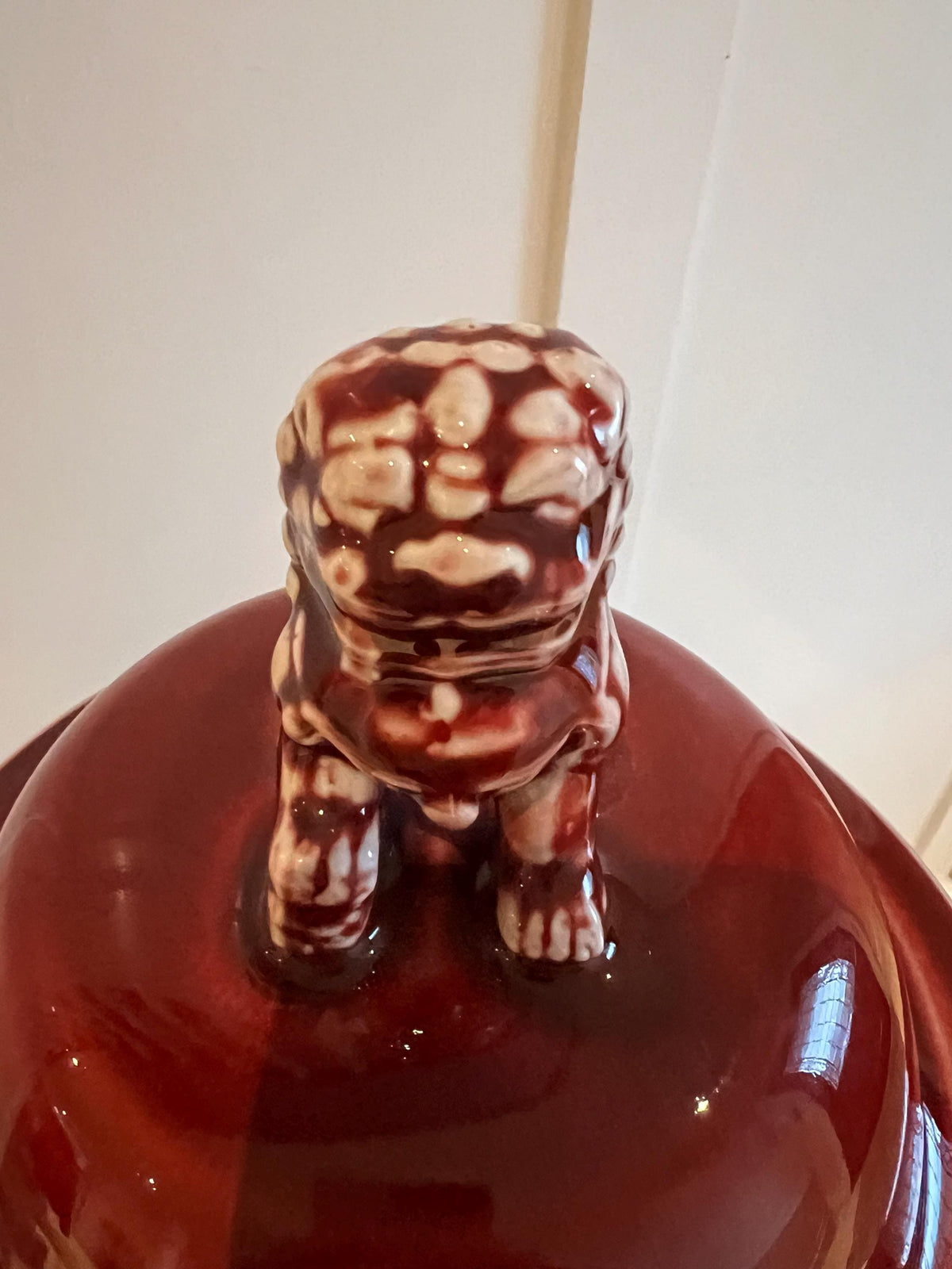 Very Large Hand made Ox Blood Ginger Jar 24"